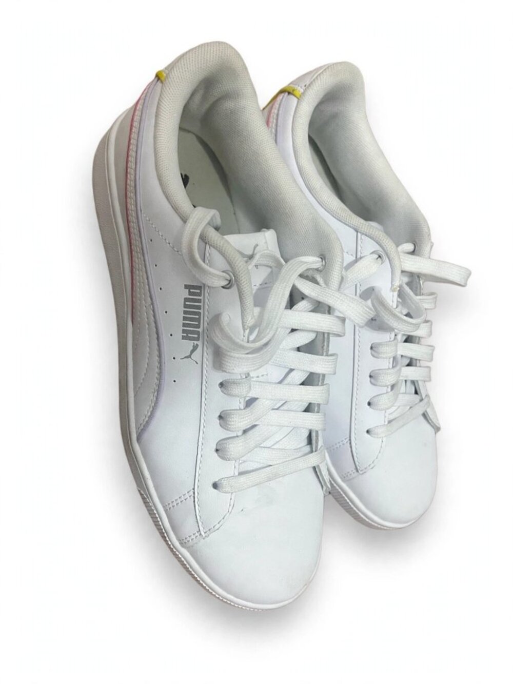 Puma Women’s White Sneakers with Subtle Pink Accent